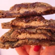 Gluten-free Peanut Butter Cup Stuffed Chocolate Chip Cookies